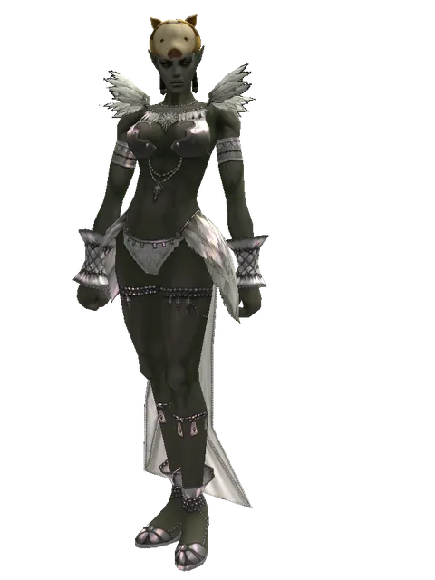 Piggy Hat on a female Orc mystic, front view