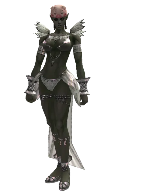 Pig Hat on a female Orc mystic, front view