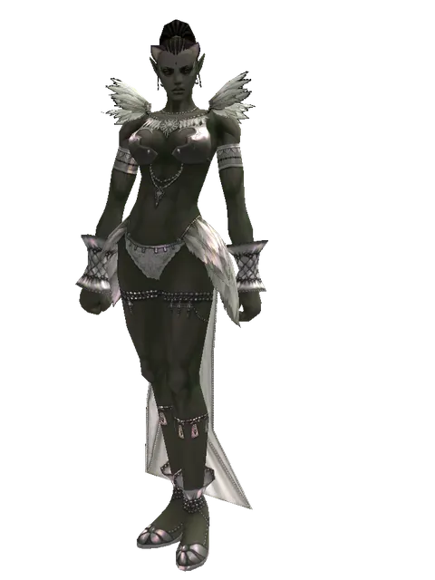 Racoon Ears on a female Orc mystic, front view
