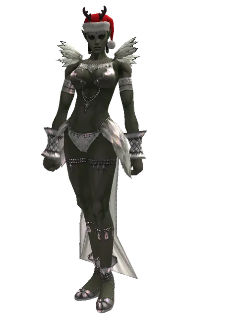 Santa's Antlers on a female Orc mystic, front view