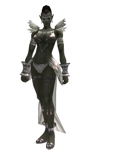 Sayha's White Mask on a female Orc mystic, front view