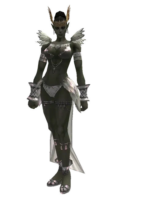 Wings of Destiny Circlet on a female Orc mystic, front view