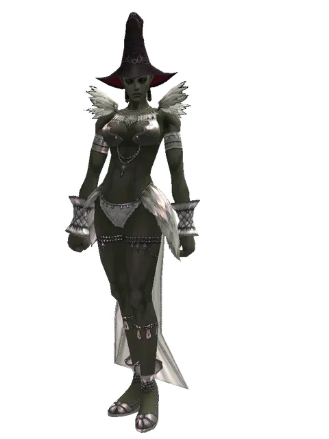 Wizard Hat on a female Orc mystic, front view