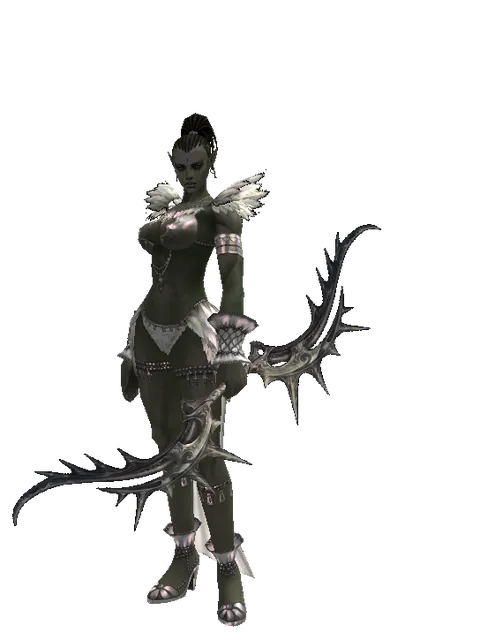 Carnage Bow on a female Orc mystic, front view