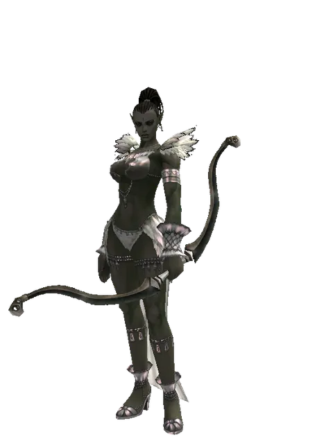 Composite Bow on a female Orc mystic, front view