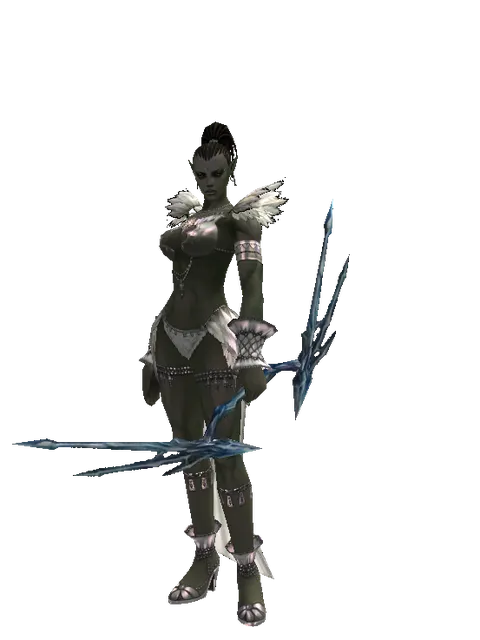 Crystallized Ice Bow on a female Orc mystic, front view
