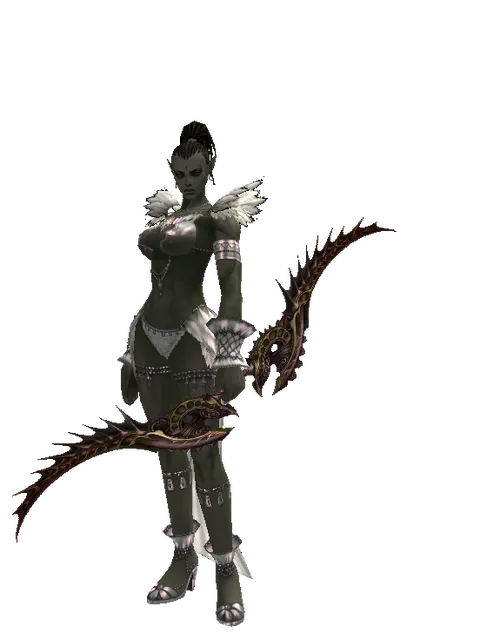 Eminence Bow on a female Orc mystic, front view