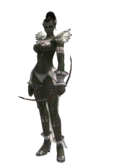 Forest Bow on a female Orc mystic, front view