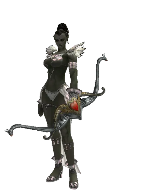 Redemption Bow on a female Orc mystic, front view