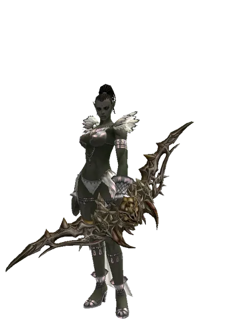 Shyeed's Bow on a female Orc mystic, front view