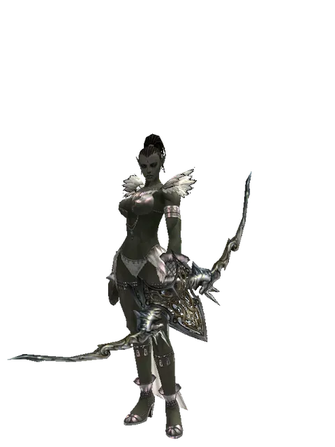 Soul Bow on a female Orc mystic, front view