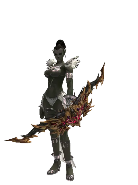 Vesper Bow on a female Orc mystic, front view