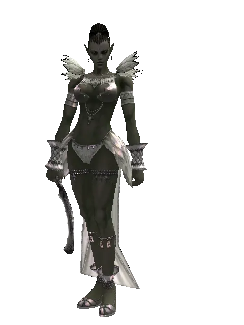 Conjurer's Knife on a female Orc mystic, front view
