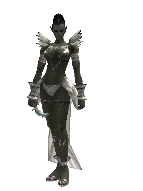 Crystal Dagger on a female Orc mystic, front view