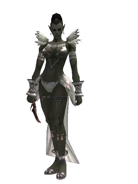 Cybellin's Dagger on a female Orc mystic, front view