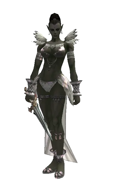 Dynasty Knife on a female Orc mystic, front view