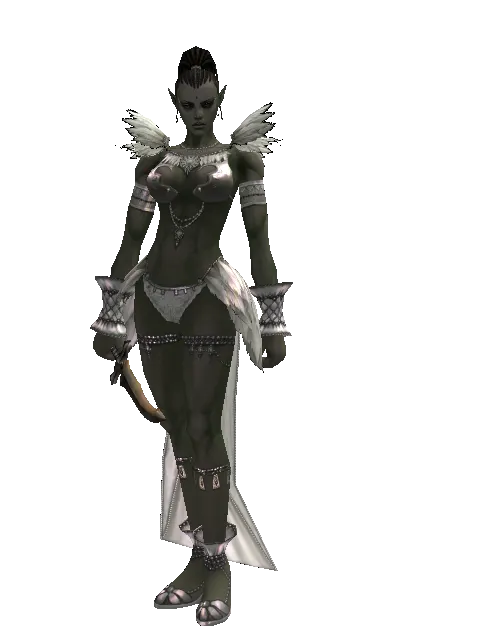 Eldritch Dagger on a female Orc mystic, front view