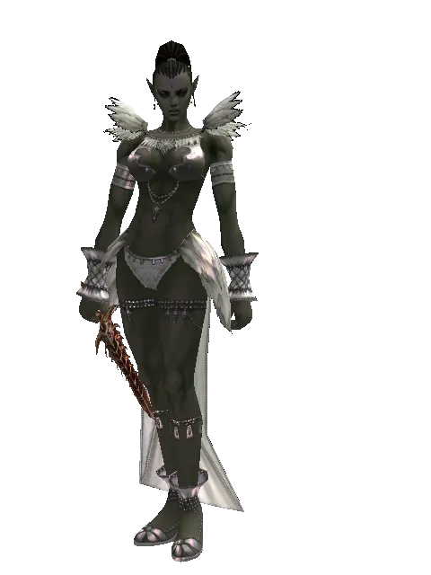 Hell Knife on a female Orc mystic, front view
