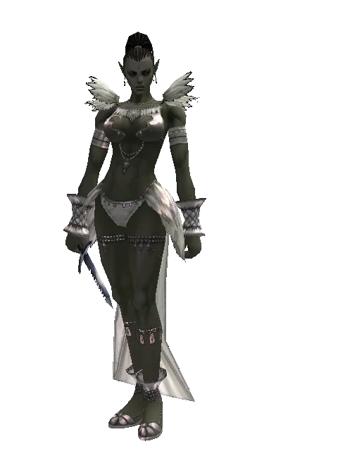 Improved Sword Breaker on a female Orc mystic, front view