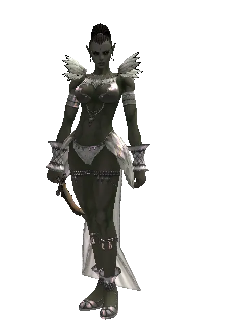 Knife on a female Orc mystic, front view