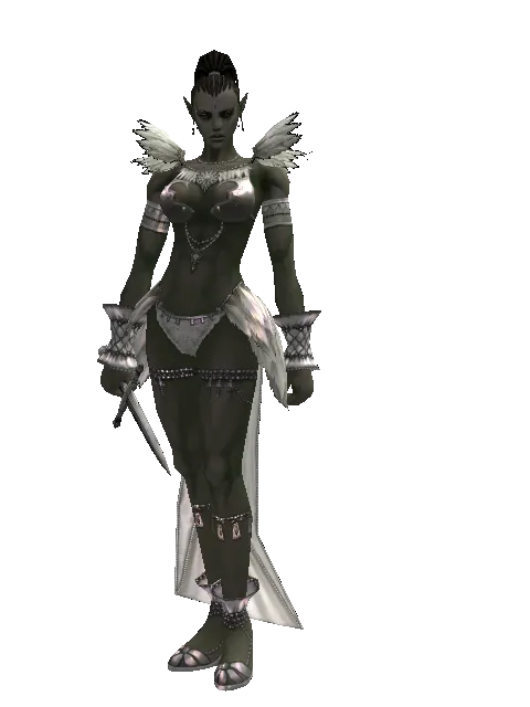 Poniard Dagger on a female Orc mystic, front view