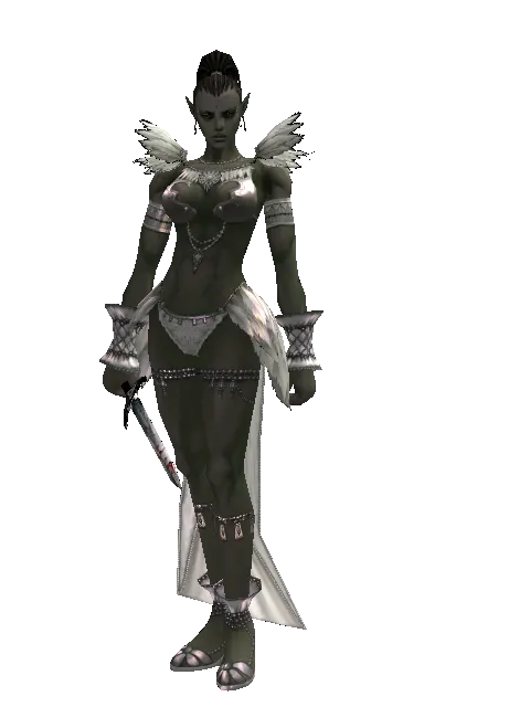 Skeleton Dagger on a female Orc mystic, front view