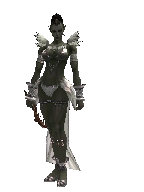 Soulfire Dirk on a female Orc mystic, front view