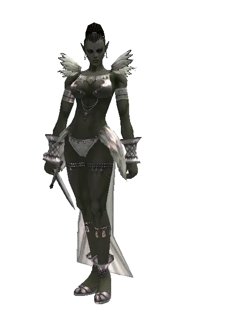 Traveler's Poniard Dagger on a female Orc mystic, front view