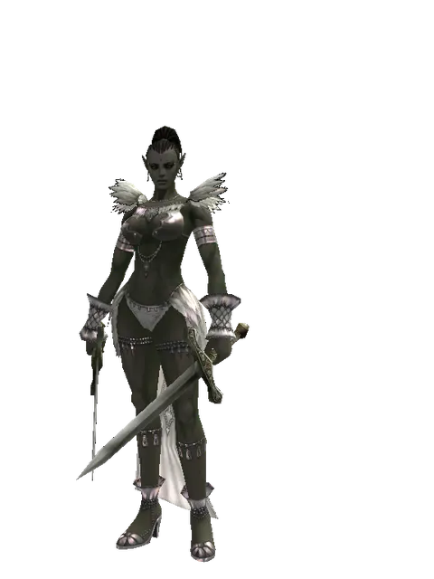 Artisan's Sword*Artisan's Sword on a female Orc mystic, front view