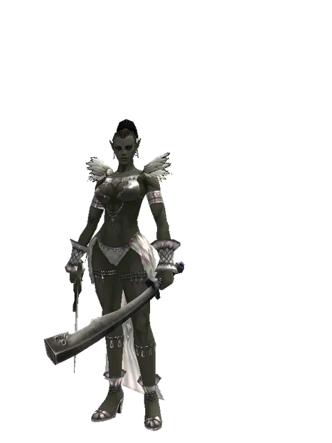 Artisan's Sword*Crimson Sword on a female Orc mystic, front view