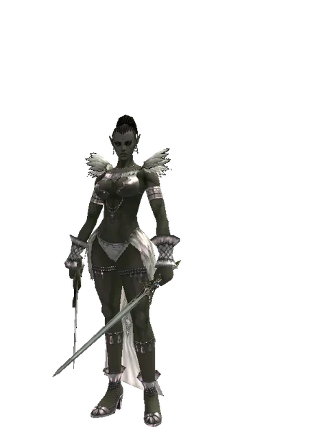 Artisan's Sword*Elven Sword on a female Orc mystic, front view