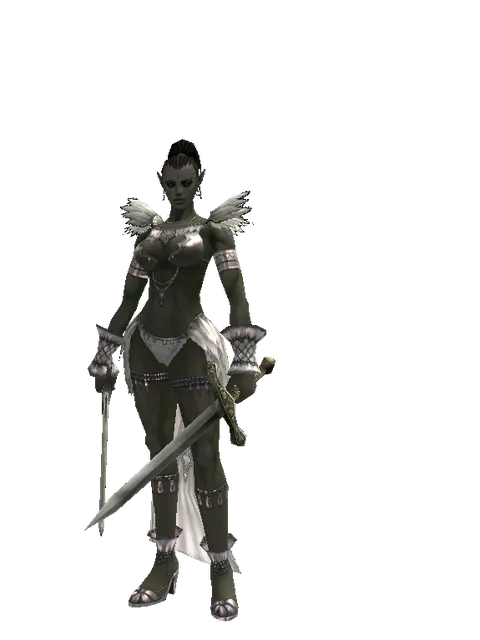 Bastard Sword*Artisan's Sword on a female Orc mystic, front view