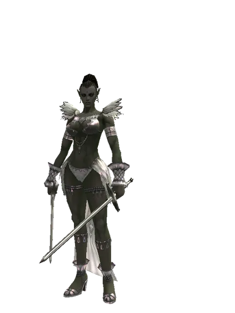 Bastard Sword*Bastard Sword on a female Orc mystic, front view