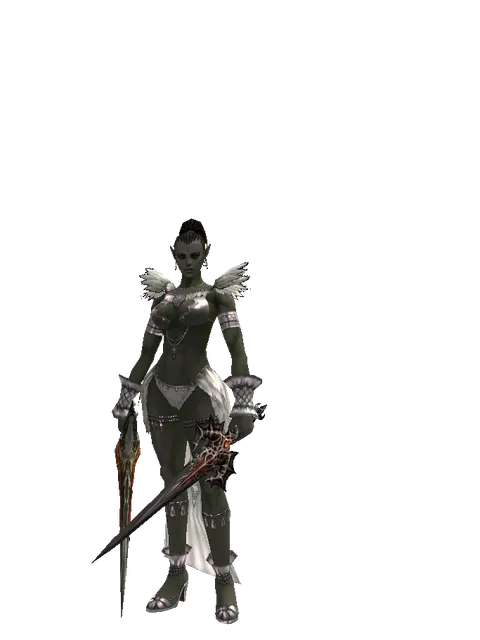 Blood Sword Akamanah on a female Orc mystic, front view