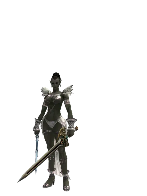 Caliburs*Sword of Delusion on a female Orc mystic, front view