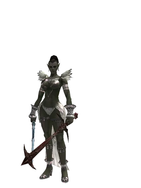 Caliburs*Sword of Nightmare on a female Orc mystic, front view