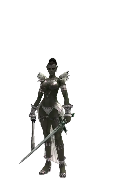 Crimson Sword*Elven Long Sword on a female Orc mystic, front view