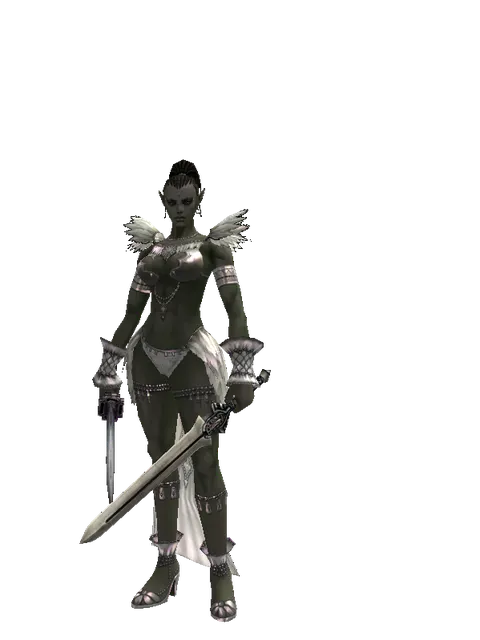 Katana*Spirit Sword on a female Orc mystic, front view