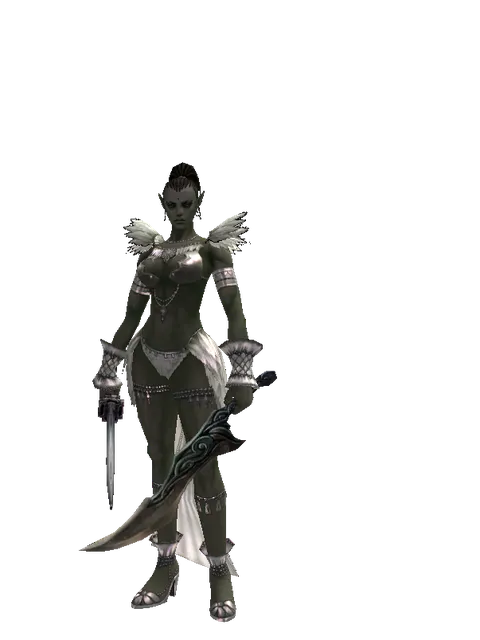 Katana*Sword of Limit on a female Orc mystic, front view