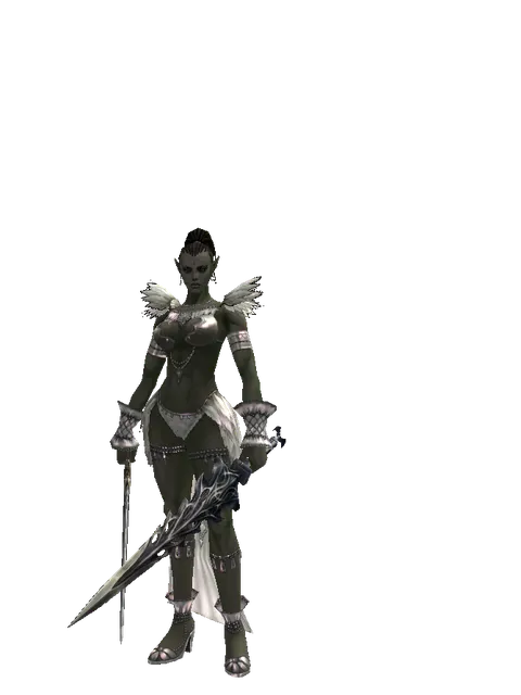 Keshanberk*Damascus on a female Orc mystic, front view