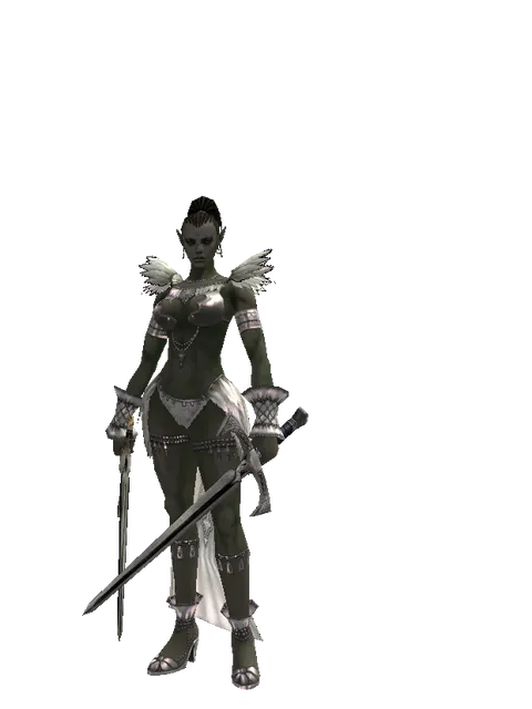 Knight's Sword*Sword of Revolution on a female Orc mystic, front view