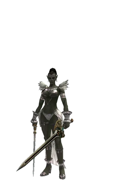 Raid Sword*Sword of Delusion on a female Orc mystic, front view