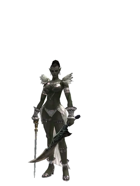 Raid Sword*Sword of Limit on a female Orc mystic, front view