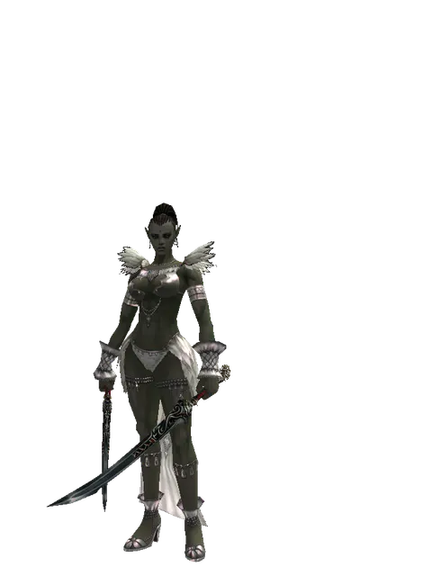 Samurai Long Sword*Samurai Long Sword on a female Orc mystic, front view