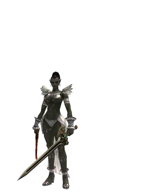 Shamshir*Sword of Delusion on a female Orc mystic, front view