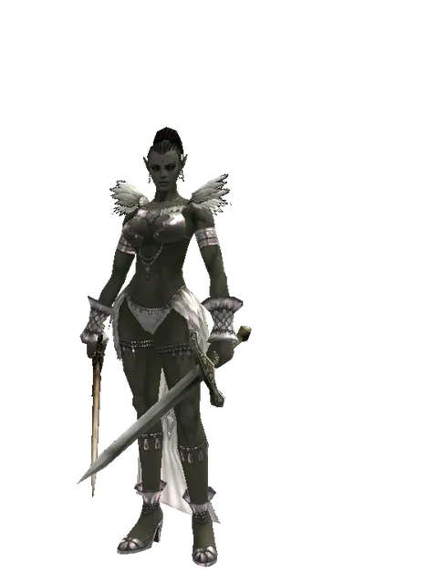 Spinebone Sword*Artisan's Sword on a female Orc mystic, front view