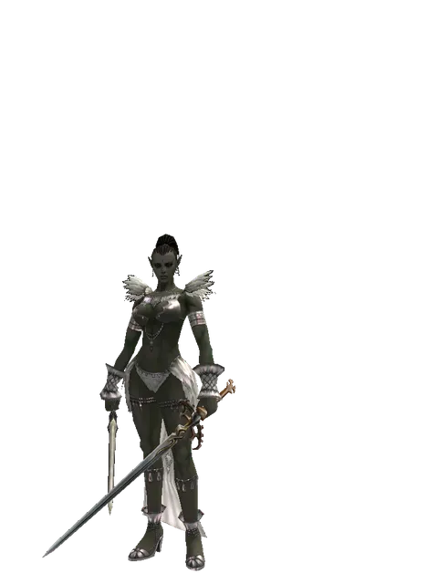 Spirit Sword*Raid Sword on a female Orc mystic, front view