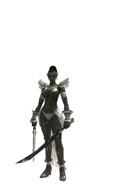 Spirit Sword*Samurai Long Sword on a female Orc mystic, front view