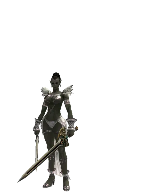 Spirit Sword*Sword of Delusion on a female Orc mystic, front view