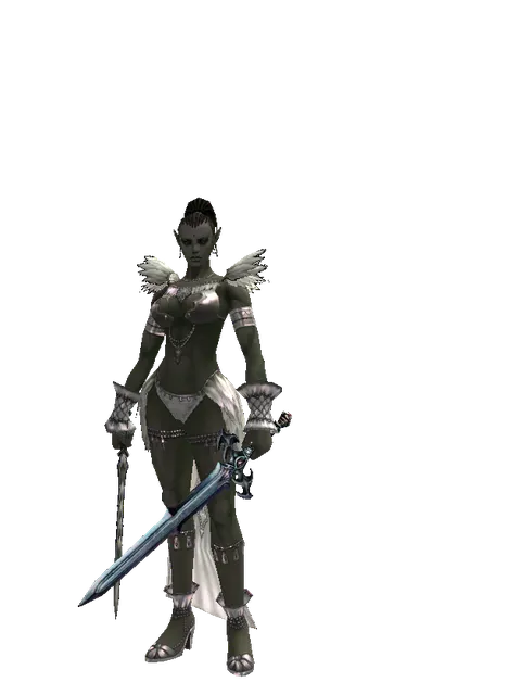 Stormbringer*Caliburs on a female Orc mystic, front view